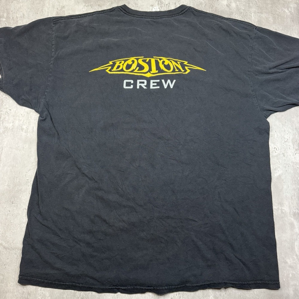 Vintage Y2K 2000s Boston Crew Black Shirt Size XL Back Hit Cyber Distressed